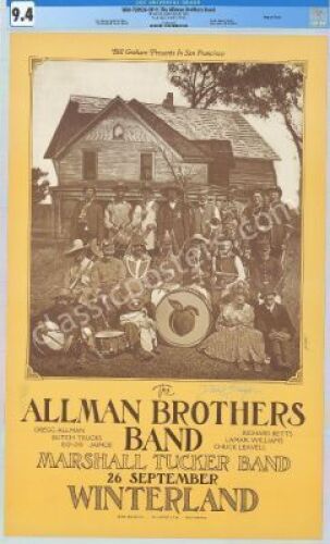 Scarce Signed and Certified The Allman Brothers Band Poster