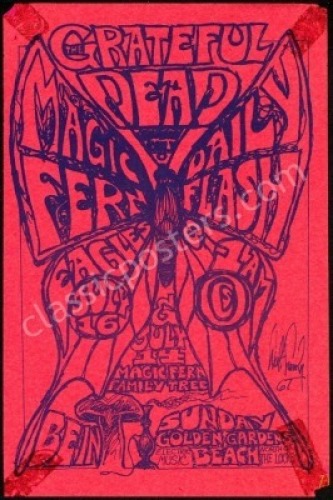 Ultra-Rare 1967 Grateful Dead Eagles Auditorium Handbill