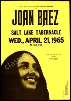 Mailed 1965 Joan Baez Salt Lake Handbill