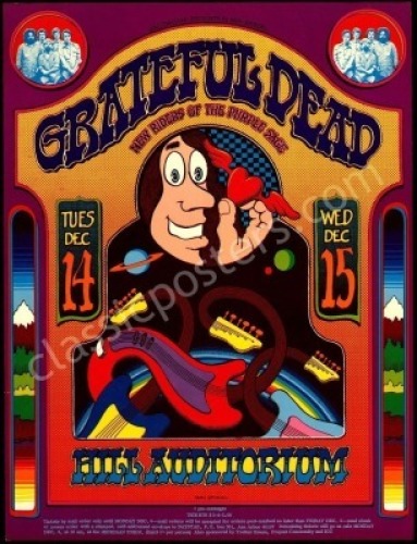 Scarce AOR 4.187 Grateful Dead Hill Auditorium Poster