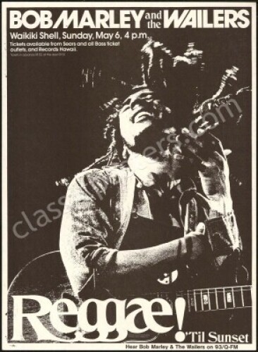 Rare 1979 Bob Marley Hawaii Handbill