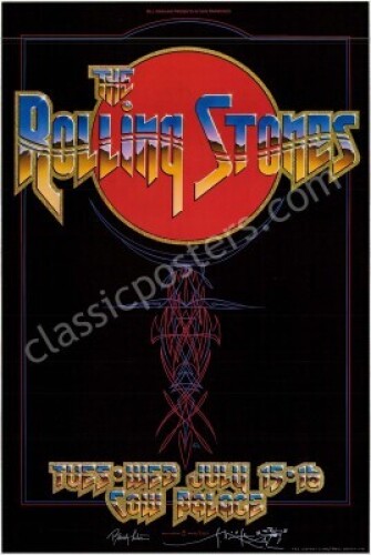 Signed Rolling Stones Cow Palace Poster