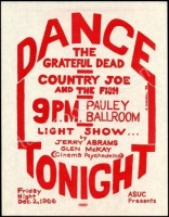 Interesting Grateful Dead Pauley Ballroom Handbill