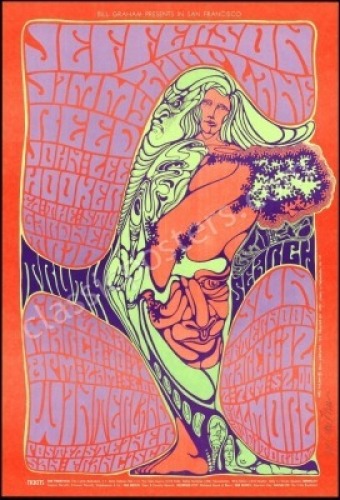 Gem Signed BG-54 Jefferson Airplane Poster