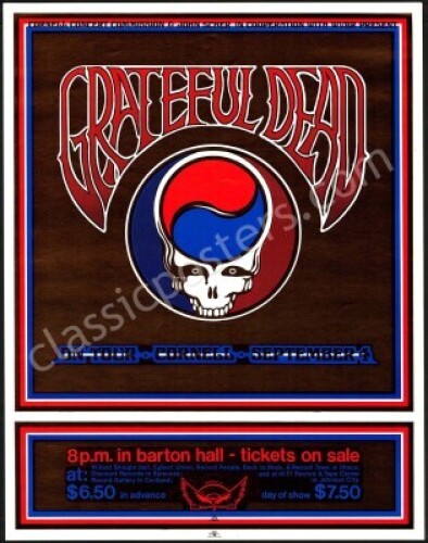 Scarce 1978 Grateful Dead Barton Hall Poster