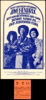 Rare Jimi Hendrix Michigan Handbill and Ticket