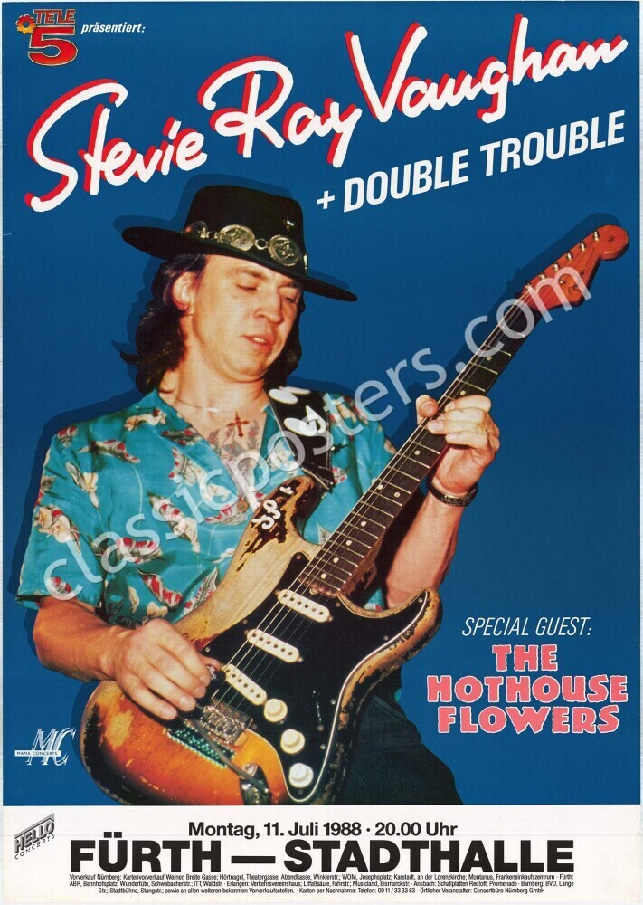 Póster «RARO Vintage 90s 1990 90 SRV Stevie Ray Vaughan In Step Final Tour Antes De La Muerte De Doble Cara De Lovelygrrace - Foto 2
