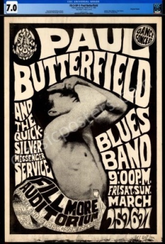 Rare Signed Original FD-3 Paul Butterfield Poster