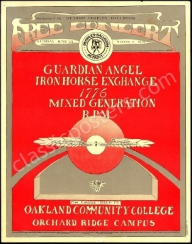 1972 Peoples Ballroom Free Concerts Poster