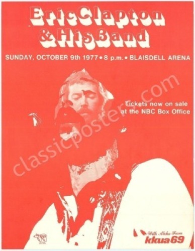 1977 Eric Clapton Honolulu Poster