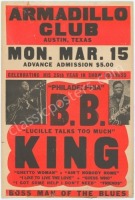 Rare Cardboard B.B. King Armadillo Poster