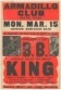 Rare Cardboard B.B. King Armadillo Poster