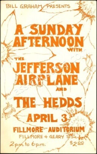 Rare BG-2.5 Jefferson Airplane Handbill