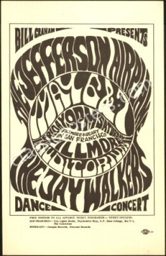 Very Nice BG-5 Jefferson Airplane Handbill