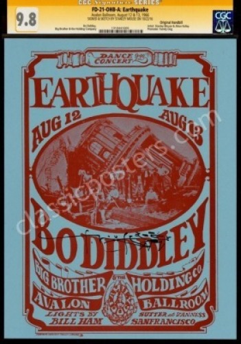 Mint Signed FD-21 Earthquake Handbill