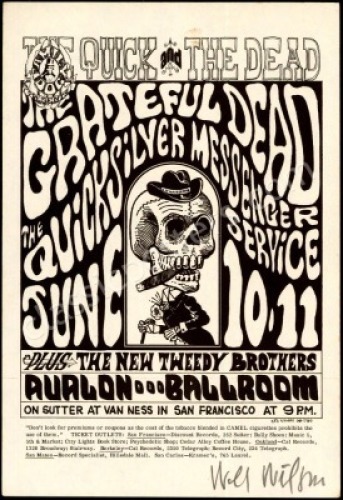 Very Nice Signed FD-12 Grateful Dead Handbill