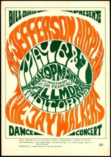 Beautiful Original BG-5 Jefferson Airplane Poster