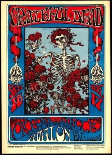 Attractive Original FD-26 Skeleton and Roses Poster