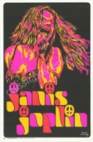 Gorgeous Janis Joplin Black Light Poster