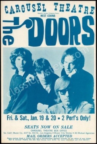 Scarce The Doors Carousel Theatre Handbill