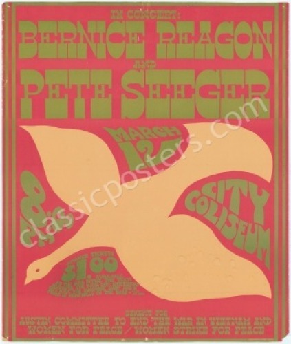 Scarce 1967 Pete Seeger Austin Poster