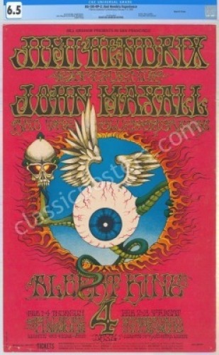 Certified BG-105 Jimi Hendrix Reprint Poster