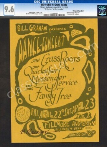 Scarce Signed BG-0 Grass Roots Handbill