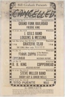 Huge 1972 Bill Graham Grateful Dead Box Office Poster