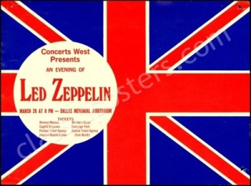 Led Zeppelin Dallas Handbill