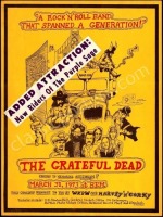 Rarely Offered 1973 Grateful Dead Buffalo Cardboard Poster