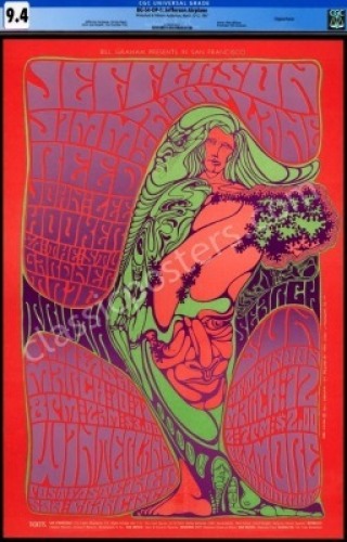 Near Mint Certified BG-54 Jefferson Airplane Poster