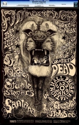 Signed and Certified Original BG-134 Grateful Dead Poster