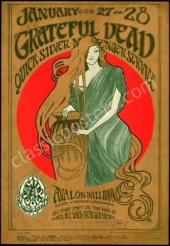 Attractive Signed Original FD-45 Grateful Dead Poster