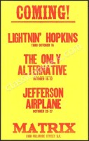 Scarce 1966 Lightninâ€šÃ„Ã´ Hopkins Matrix Poster