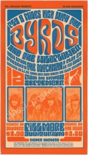 Scarce Original BG-28 Byrds Poster