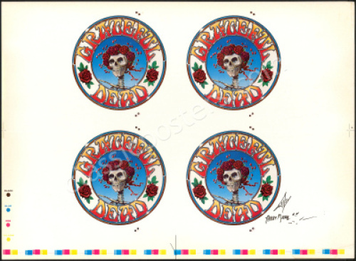 Uncut Signed Sheet of Grateful Dead Stickers