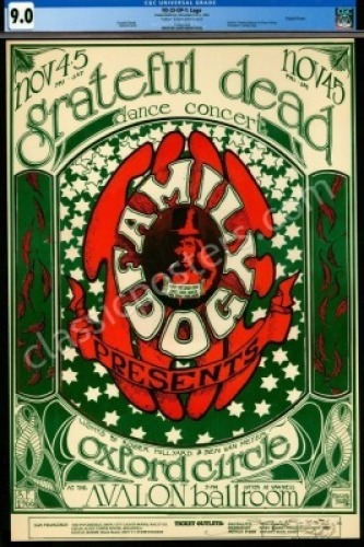 Signed and Certified Original FD-33 Grateful Dead Poster