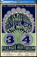 Signed and Certified Original BG-9 Grateful Dead Poster