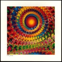 Ken Kesey-Signed Fractal Sun Blotter Art