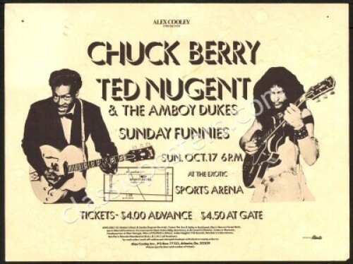 Scarce 1971 Chuck Berry Atlanta Handbill