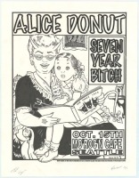 Frank Kozik Alice Donut Original Art and Poster