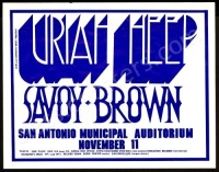 Scarce 1972 Uriah Heep San Antonio Handbill