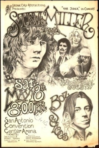 Steve Miller and Boz Scaggs San Antonio Handbill