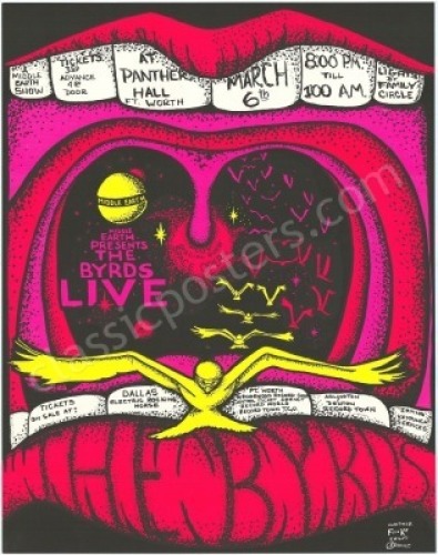 Stunning The Byrds Panther Hall Poster