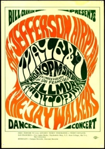 Attractive Original BG-5 Jefferson Airplane Poster