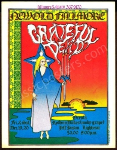 Beautiful AOR 4.58 Grateful Dead Handbill