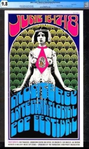 Incredible Mint Certified AOR 3.5 Monterey Pop Festival Poster