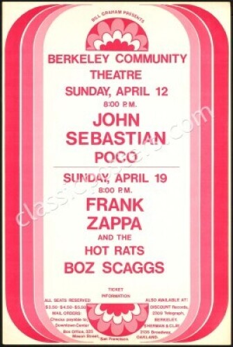 Scarce Frank Zappa Berkeley Poster