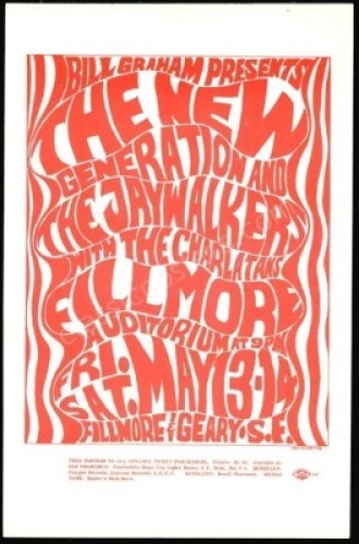 Superb BG-6 The Charlatans at The Fillmore Handbill