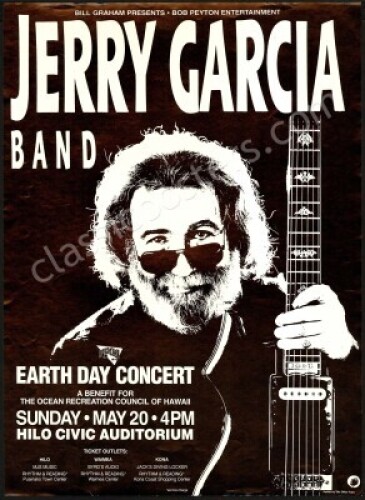 Scarce 1990 Jerry Garcia Band Hawaii Poster